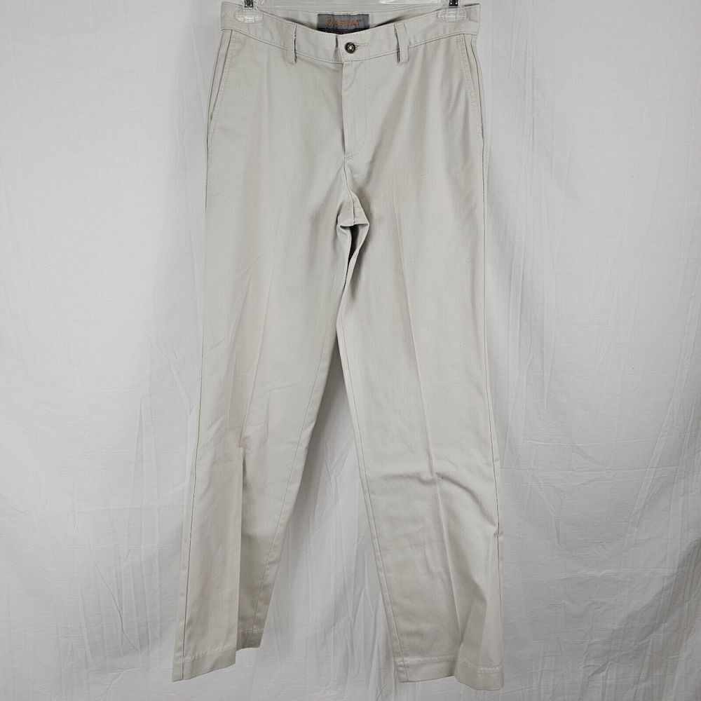 Ariat Pants men's 29 X 34 Performance Khaki Tan Pleat Front Chino Casual